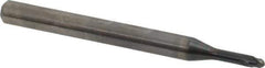 OSG - 2mm Diam, 1.6mm LOC, 2 Flute Solid Carbide Ball End Mill - WXL Finish, Single End, 45mm OAL, 4mm Shank Diam, Spiral Flute - USA Tool & Supply