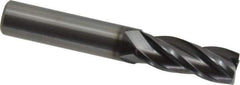 OSG - 3/8", 4 Flute, Single End, Solid Carbide, 0.02" Corner Radius End Mill - 2-1/2" OAL, 30° Helix, Right Hand Flute, 1" LOC, Right Hand Cut - USA Tool & Supply