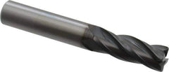 OSG - 3/8", 4 Flute, Single End, Solid Carbide, 0.03" Corner Radius End Mill - 2-1/2" OAL, 30° Helix, Right Hand Flute, 1" LOC, Right Hand Cut - USA Tool & Supply
