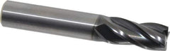 OSG - 1/2", 4 Flute, Single End, Solid Carbide, 0.02" Corner Radius End Mill - 3" OAL, 30° Helix, Right Hand Flute, 1" LOC, Right Hand Cut - USA Tool & Supply