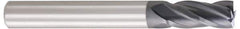 OSG - 1/2", 1" LOC, 1/2" Shank Diam, 3" OAL, 4 Flute, Solid Carbide Square End Mill - Single End, WXL Finish, Spiral Flute, 30° Helix, Centercutting, Right Hand Cut, Right Hand Flute, Series 3604 - USA Tool & Supply