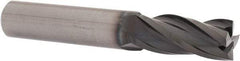 OSG - 7/16", 1" LOC, 7/16" Shank Diam, 2-3/4" OAL, 4 Flute, Solid Carbide Square End Mill - Single End, WXL Finish, Spiral Flute, 30° Helix, Centercutting, Right Hand Cut, Right Hand Flute, Series 3604 - USA Tool & Supply