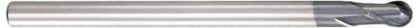 OSG - 0.2mm Diam, 0.4mm LOC, 2 Flute Solid Carbide Ball End Mill - WXL Finish, Single End, 40mm OAL, 4mm Shank Diam, Spiral Flute - USA Tool & Supply