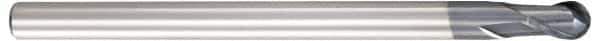 OSG - 3/8" Diam, 3/8" LOC, 2 Flute Solid Carbide Ball End Mill - WXL Finish, Single End, 4" OAL, 3/8" Shank Diam, Spiral Flute - USA Tool & Supply
