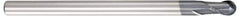 OSG - 3/8" Diam, 3/8" LOC, 2 Flute Solid Carbide Ball End Mill - WXL Finish, Single End, 4" OAL, 3/8" Shank Diam, Spiral Flute - USA Tool & Supply