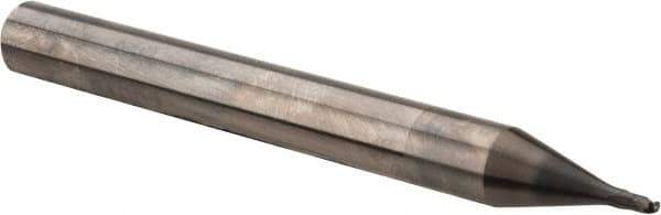 OSG - 1/16" Diam, 1/16" LOC, 2 Flute Solid Carbide Ball End Mill - WXL Finish, Single End, 2-1/2" OAL, 1/4" Shank Diam, Spiral Flute - USA Tool & Supply