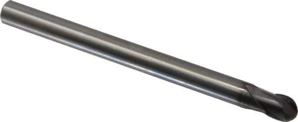 OSG - 5/16" Diam, 5/16" LOC, 2 Flute Solid Carbide Ball End Mill - WXL Finish, Single End, 4" OAL, 5/16" Shank Diam, Spiral Flute - USA Tool & Supply