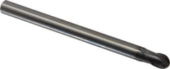 OSG - 5/16" Diam, 5/16" LOC, 2 Flute Solid Carbide Ball End Mill - WXL Finish, Single End, 4" OAL, 5/16" Shank Diam, Spiral Flute - USA Tool & Supply