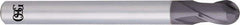 OSG - 3/8" Diam, 3/8" LOC, 2 Flute Solid Carbide Ball End Mill - WXS Finish, Single End, 3-1/2" OAL, 3/8" Shank Diam, Spiral Flute - USA Tool & Supply