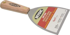 Hyde Tools - 5" Wide Steel Putty Knife - Flexible, Hardwood Handle, 8-1/4" OAL - USA Tool & Supply