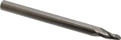 Onsrud - 1/8" Cutting Diam x 1/2" Length of Cut, 2 Flute, Upcut Spiral Router Bit - Uncoated, Right Hand Cut, Solid Carbide, 3" OAL x 1/4" Shank Diam, Ball End Taper - USA Tool & Supply