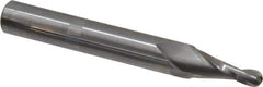 Onsrud - 1/4" Cutting Diam x 1" Length of Cut, 2 Flute, Upcut Spiral Router Bit - Uncoated, Right Hand Cut, Solid Carbide, 4" OAL x 1/2" Shank Diam, Ball End Taper - USA Tool & Supply