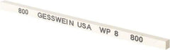 Made in USA - 800 Grit Aluminum Oxide Square Polishing Stone - Super Fine Grade, 5/32" Wide x 4" Long x 5/32" Thick - USA Tool & Supply