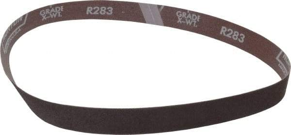 Norton - 1" Wide x 30" OAL, 80 Grit, Aluminum Oxide Abrasive Belt - Aluminum Oxide, Medium, Coated, X Weighted Cloth Backing, Series R283 - USA Tool & Supply