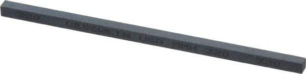 Made in USA - 320 Grit Silicon Carbide Square Polishing Stone - Extra Fine Grade, 5/32" Wide x 6" Long x 5/32" Thick - USA Tool & Supply