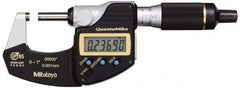 Mitutoyo - 0.001 mm Resolution, Standard Throat, Electronic Outside Micrometer - Includes Stand - USA Tool & Supply
