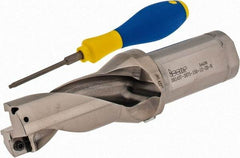 Iscar - 2.87" Max Drill Depth, 2xD, 1-7/16" Diam, Indexable Insert Drill - 2 Inserts, 1-1/2" Shank Diam, Straight Shank - USA Tool & Supply