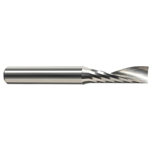 End Mills for Plastics - Single Flute - 0.1250″ (1/8″) Cutter Diameter × 0.6250″ (5/8″) Length of Cut Carbide Square Upcut End Mill for Plastic, 1 Flute - Exact Industrial Supply