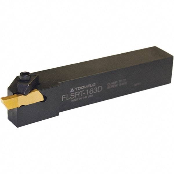 Tool-Flo - FLSLT, External, Left Hand, 0.44" Max Depth of Cut, Indexable Grooving Tool Holder - FLGT-3L Insert Compatibility, 1" Shank Height, 1" Shank Width, 6" OAL - USA Tool & Supply