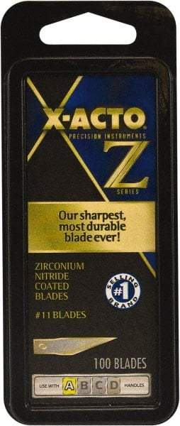 X-ACTO - 100 Piece ZrN-Coated Steel Hobby Blade - USA Tool & Supply