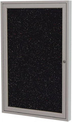 Ghent - 24" Wide x 18" High Enclosed Cork Bulletin Board - Rubber, Confetti (Color) - USA Tool & Supply