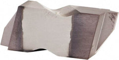 Kennametal - 3NV Grade KCU25, 1/8" Cutting Width Carbide Grooving Insert - 2.21mm Max Depth of Cut, Right Hand, 0.32mm Corner Radius, AlTiN Finish - USA Tool & Supply