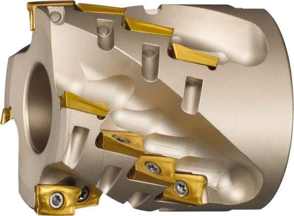 Sumitomo - 20 Inserts, 80mm Cut Diam, 32mm Arbor Diam, 53mm Max Depth of Cut, Indexable Square-Shoulder Face Mill - 85mm High, AX.T 1235 Insert Compatibility, Through Coolant, Series WaveMill - USA Tool & Supply