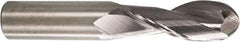 M.A. Ford - 3/8" Diam, 1" LOC, 2 Flute Solid Carbide Ball End Mill - Single End, 2-1/2" OAL, 3/8" Shank Diam, Spiral Flute - USA Tool & Supply