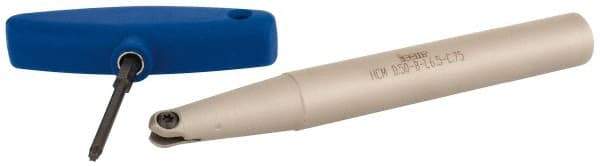 Iscar - 1/2" Cut Diam, 3/4" Shank Diam, 6-1/2" OAL, Indexable Ball Nose End Mill - 2" Head Length, Straight Shank, HCM D.50 Toolholder, HBF D.50, HBR D.50, HCR D.50 Insert - USA Tool & Supply