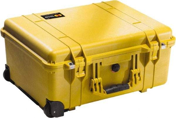 Pelican Products, Inc. - 17-59/64" Wide x 10-27/64" High, Clamshell Hard Case - Yellow, Polyethylene - USA Tool & Supply