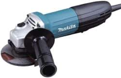 Makita - 4-1/2" Wheel Diam, 11,000 RPM, Corded Angle & Disc Grinder - 5/8-11 Spindle, 120 Volts, 6 Amps - USA Tool & Supply