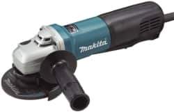 Makita - 4-1/2" Wheel Diam, 11,500 RPM, Corded Angle & Disc Grinder - 5/8-11 Spindle, 120 Volts, 13 Amps - USA Tool & Supply