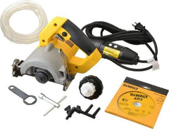 DeWALT - 4-3/8" Blade Diam, Tile Saw - 13,000 RPM, 120 Volts, 10.8 Amps, 20mm Arbor - USA Tool & Supply