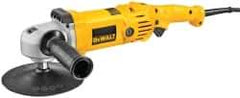 DeWALT - 7" Pad Diam, 600 & 3,500 RPM, Handheld Electric Polisher - 5/8-11" Spindle Thread, 12 Amps, 115 Volts - USA Tool & Supply