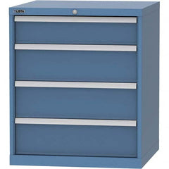 LISTA - 4 Drawer, 45 Compartment Bright Blue Steel Modular Storage Cabinet - USA Tool & Supply