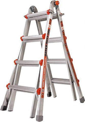 Little Giant Ladder - 14 Steps, 15' High, Type IAA Rating, Aluminum Multi-Use Ladder - 375 Lb Load Capacity, 21" Base Width - USA Tool & Supply