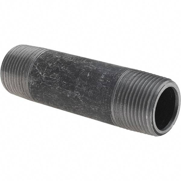 Value Collection - 3/4" Diam x 3-1/2" Long Steel Black Pipe Nipple - Threaded - USA Tool & Supply