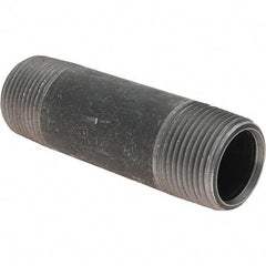 Value Collection - 1" Diam x 4" Long Steel Black Pipe Nipple - Threaded - USA Tool & Supply