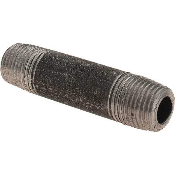 Value Collection - 1/8" Diam x 1-1/2" Long Black Pipe Nipple - Threaded - USA Tool & Supply