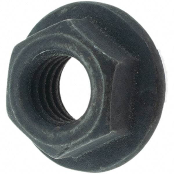 Value Collection - M5x0.08, 11.8mm Flange Diam, 8mm Across Flats, Flange Nut - Grade Grade 9 Steel, Black Finish - USA Tool & Supply