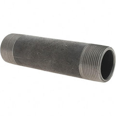 Value Collection - 1-1/4" Diam x 6" Long Steel Black Pipe Nipple - Threaded - USA Tool & Supply