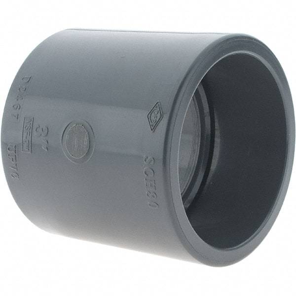 Value Collection - 3" PVC Plastic Pipe Coupling - Slip x Slip End Connections - USA Tool & Supply
