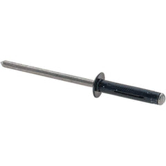 Made in USA - Large Flange Head Aluminum Peel Blind Rivet - Steel Mandrel, 0.039" to 3/8" Grip, 0.313" Head Diam, 0.156" Max Hole Diam, 0.717" Length Under Head, - USA Tool & Supply