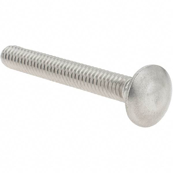 Value Collection - 1/4-20 UNC 2" Length Under Head, Standard Square Neck, Carriage Bolt - 18-8 Stainless Steel, Uncoated - USA Tool & Supply