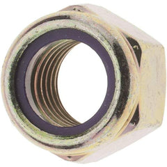 Value Collection - 3/4-10 UNC Grade 8 Hex Lock Nut with Nylon Insert - 1-1/16" Width Across Flats, 7/8" High, Zinc Yellow Dichromate Finish - USA Tool & Supply