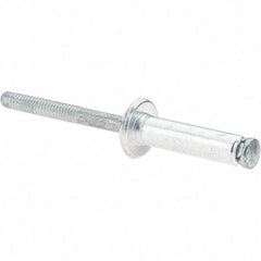 Made in USA - Dome Head Aluminum Peel Blind Rivet - Steel Mandrel, 33/64" to 19/32" Grip, 22.23mm Length Under Head, - USA Tool & Supply