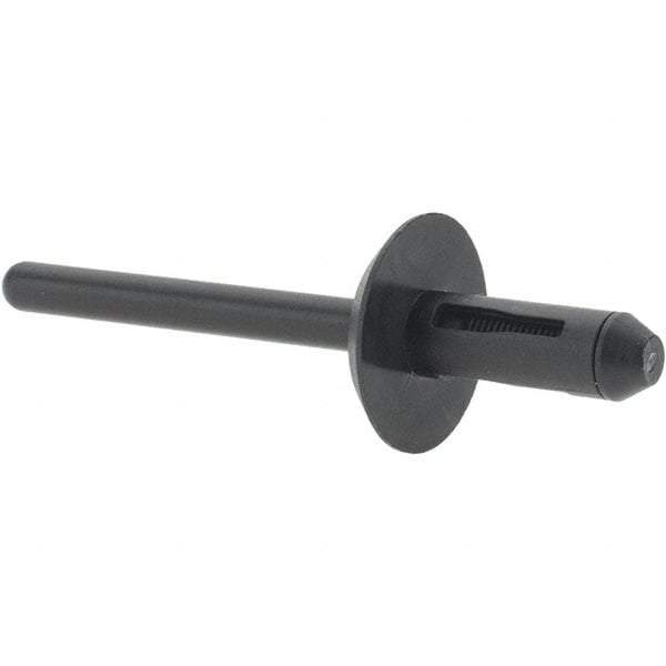 Value Collection - Nylon Open End Blind Rivet - 5/32" to 1/4" Grip, 17mm Head Diam, - USA Tool & Supply