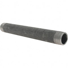 Value Collection - Schedule 80, 1-1/4" Diam x 13" Long Steel Black Pipe Nipple - Threaded - USA Tool & Supply