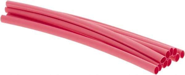 Value Collection - 6" Long Heat Shrink Electrical Tubing - Red - USA Tool & Supply