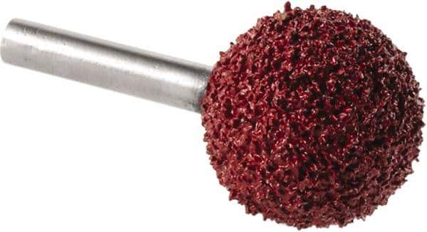 KUTZALL - 1" Cut Diam, 1/4" Shank Diam, Ball Head Burr - Carbide - USA Tool & Supply